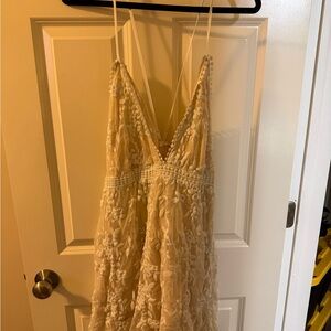 SHEIN Cream Backless Dress